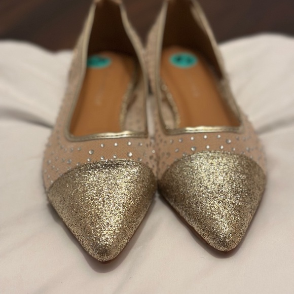 Rhinestone Decor Point Toe Ballet Flats - Picture 4 of 6